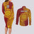 Personalised Tonga Niuatoputapu High School Couples Matching Long Sleeve Bodycon Dress and Long Sleeve Button Shirt Special Kupesi Pattern