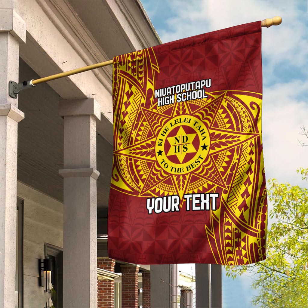 Personalised Tonga Niuatoputapu High School Garden Flag Special Kupesi Pattern