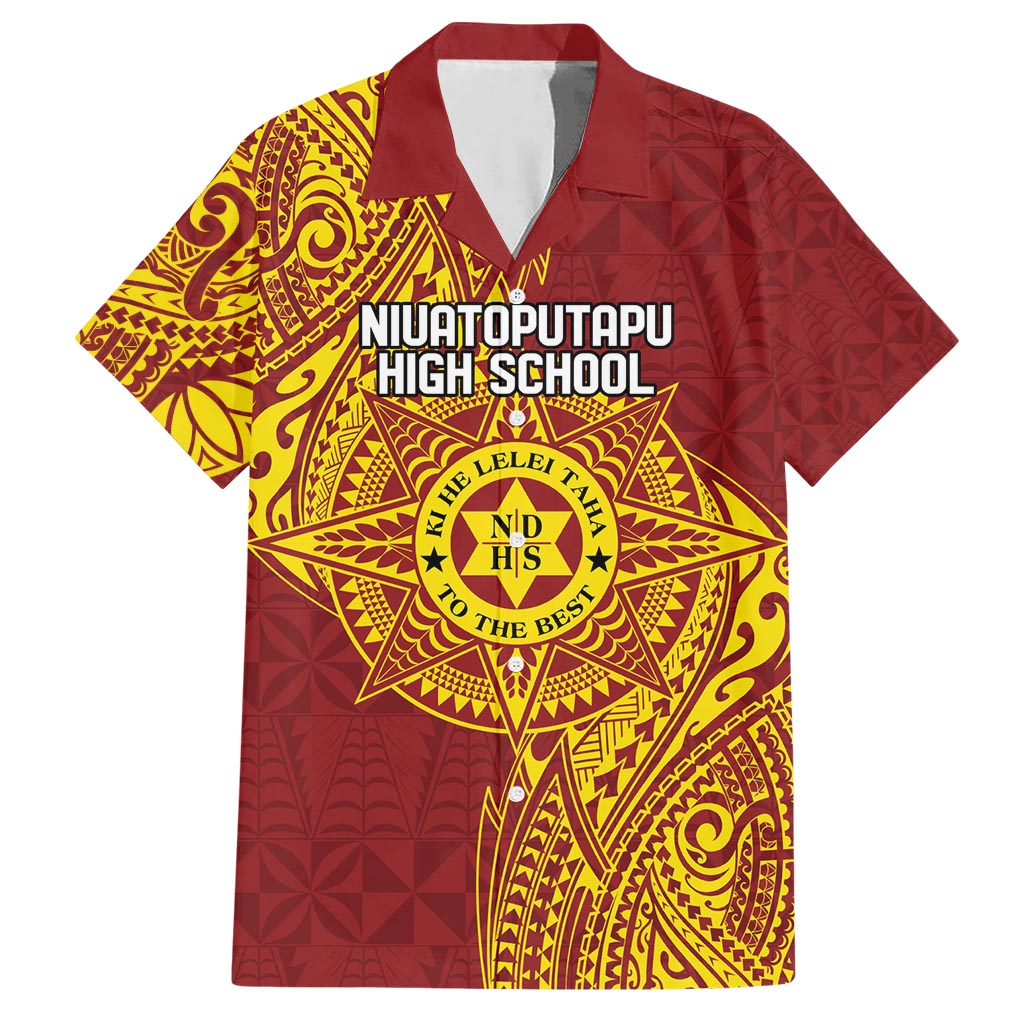 Personalised Tonga Niuatoputapu High School Hawaiian Shirt Special Kupesi Pattern LT9 Gold - Polynesian Pride