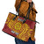 Personalised Tonga Niuatoputapu High School Leather Tote Bag Special Kupesi Pattern