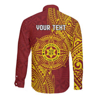 Personalised Tonga Niuatoputapu High School Long Sleeve Button Shirt Special Kupesi Pattern LT9 - Polynesian Pride