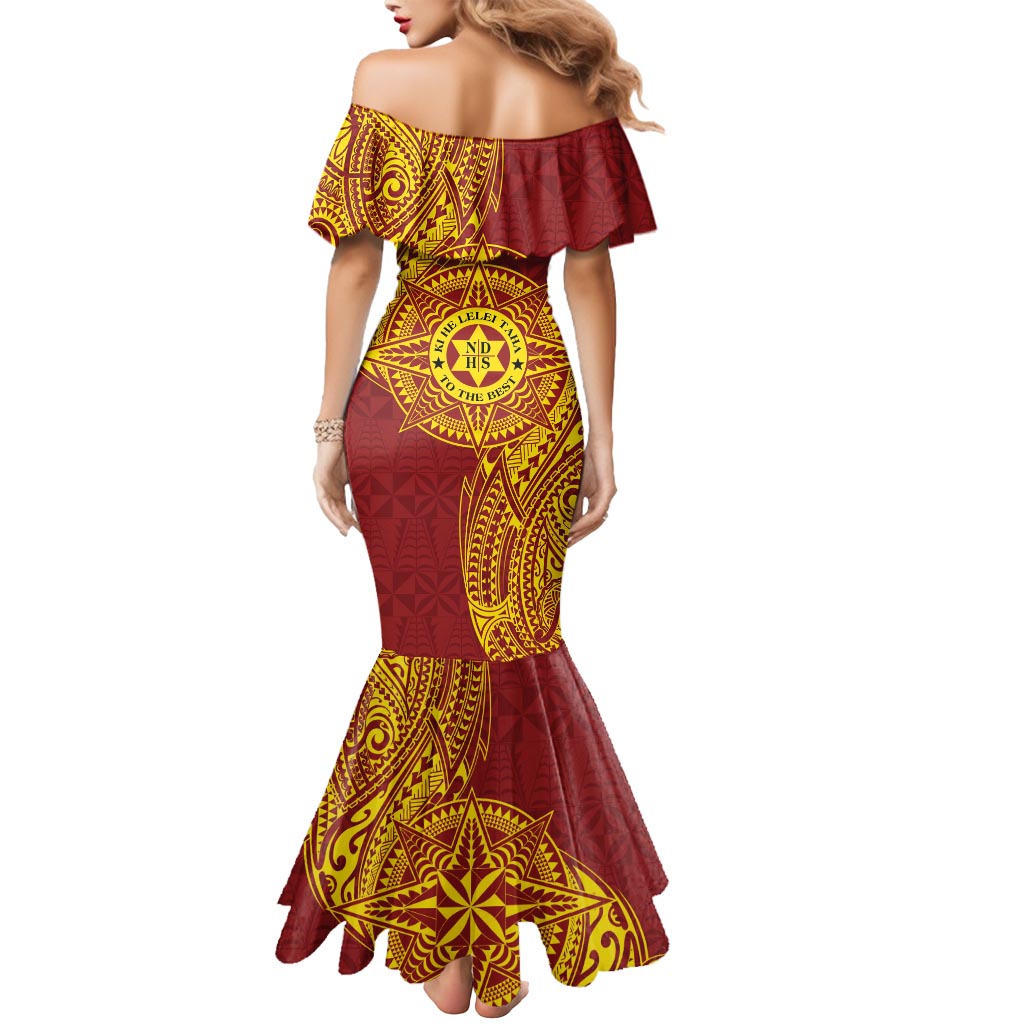 Personalised Tonga Niuatoputapu High School Mermaid Dress Special Kupesi Pattern LT9 - Polynesian Pride