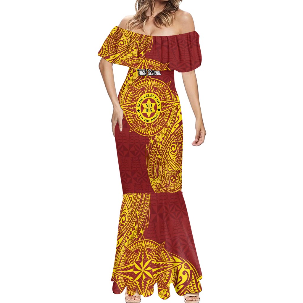 Personalised Tonga Niuatoputapu High School Mermaid Dress Special Kupesi Pattern LT9 - Polynesian Pride