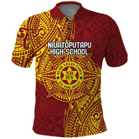 Personalised Tonga Niuatoputapu High School Polo Shirt Special Kupesi Pattern LT9 Gold - Polynesian Pride