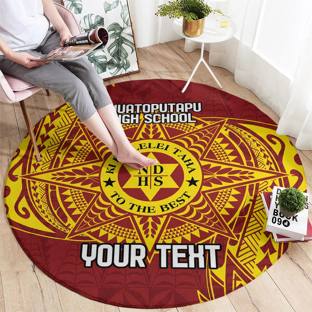 Personalised Tonga Niuatoputapu High School Round Carpet Special Kupesi Pattern LT9 - Polynesian Pride