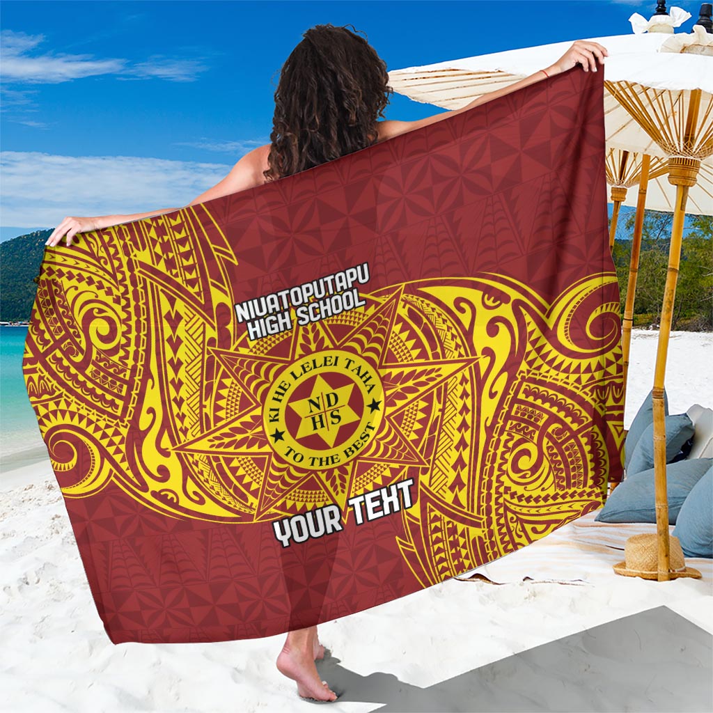 Personalised Tonga Niuatoputapu High School Sarong Special Kupesi Pattern LT9 One Size 44 x 66 inches Gold - Polynesian Pride