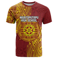 Personalised Tonga Niuatoputapu High School T Shirt Special Kupesi Pattern LT9 Gold - Polynesian Pride