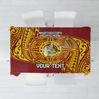 Personalised Tonga Niuatoputapu High School Tablecloth Special Kupesi Pattern LT9 Gold - Polynesian Pride
