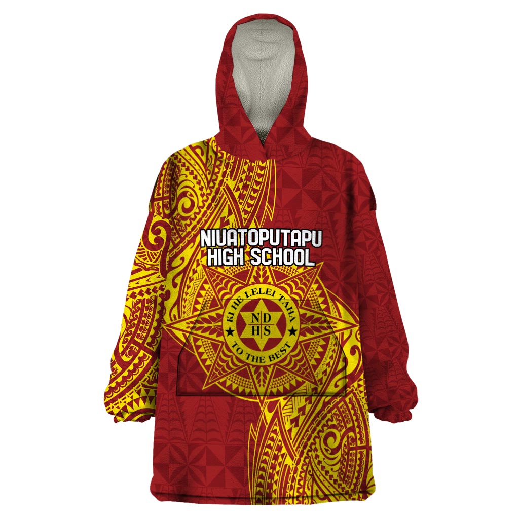 Personalised Tonga Niuatoputapu High School Wearable Blanket Hoodie Special Kupesi Pattern LT9 One Size Gold - Polynesian Pride
