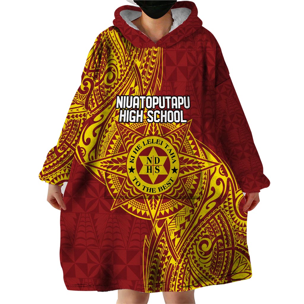 Personalised Tonga Niuatoputapu High School Wearable Blanket Hoodie Special Kupesi Pattern LT9 - Polynesian Pride