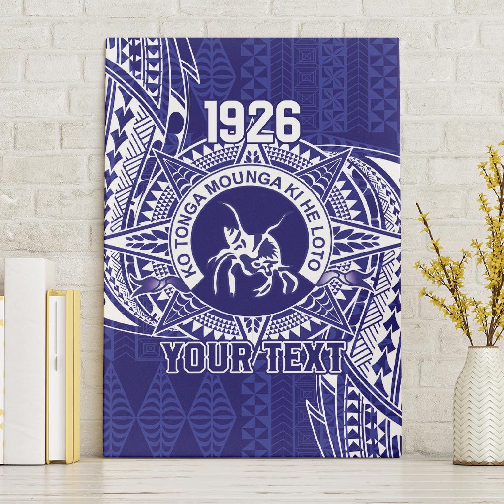 Personalised Tonga Queen Salote College Canvas Wall Art Kolisi Fefine 1926 Special Kupesi Pattern LT9 Without Frame Blue - Polynesian Pride
