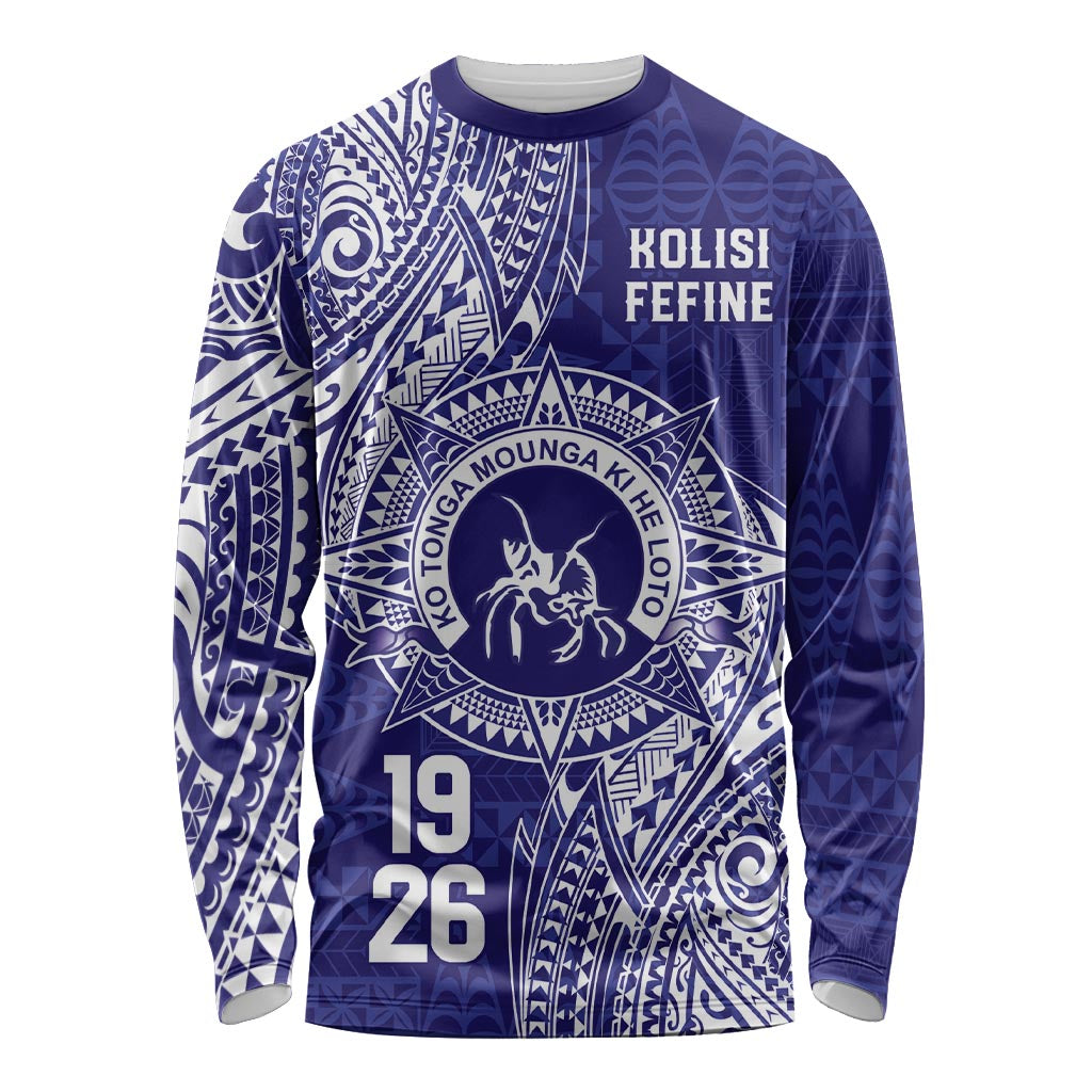 Personalised Tonga Queen Salote College Long Sleeve Shirt Kolisi Fefine 1926 Special Kupesi Pattern