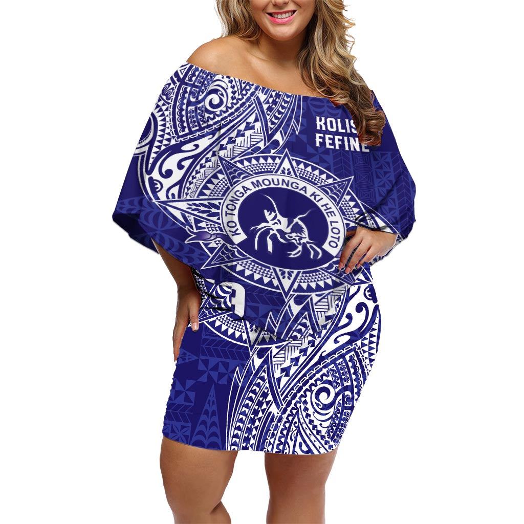 Personalised Tonga Queen Salote College Off Shoulder Short Dress Kolisi Fefine 1926 Special Kupesi Pattern