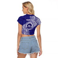 Personalised Tonga Queen Salote College Raglan Cropped T Shirt Kolisi Fefine 1926 Special Kupesi Pattern LT9 - Polynesian Pride