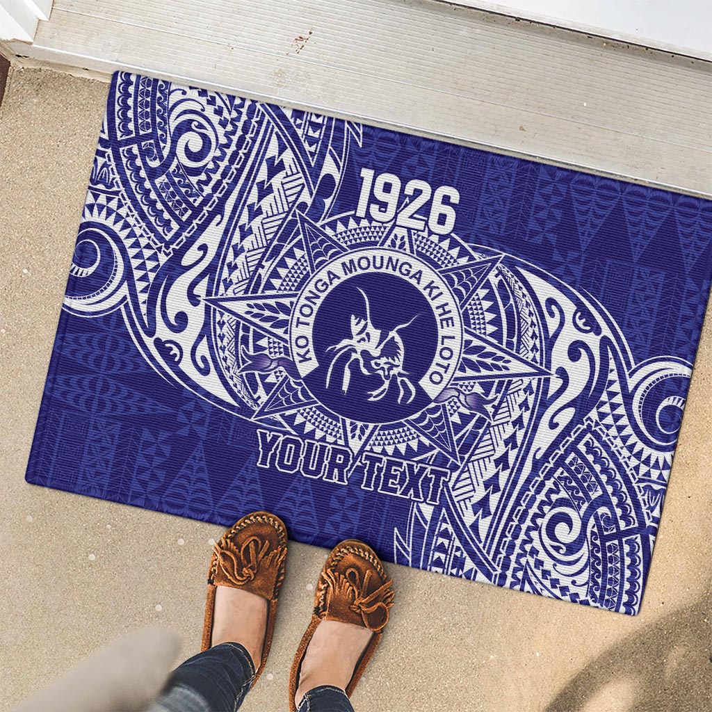 Personalised Tonga Queen Salote College Rubber Doormat Kolisi Fefine 1926 Special Kupesi Pattern LT9 - Polynesian Pride