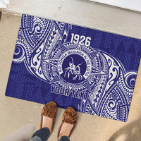 Personalised Tonga Queen Salote College Rubber Doormat Kolisi Fefine 1926 Special Kupesi Pattern LT9 - Polynesian Pride