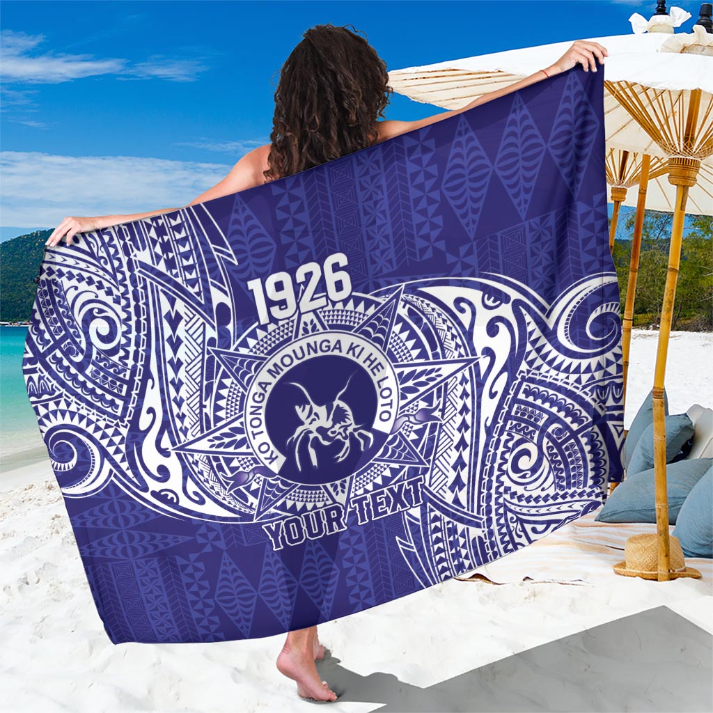 Personalised Tonga Queen Salote College Sarong Kolisi Fefine 1926 Special Kupesi Pattern LT9 One Size 44 x 66 inches Blue - Polynesian Pride