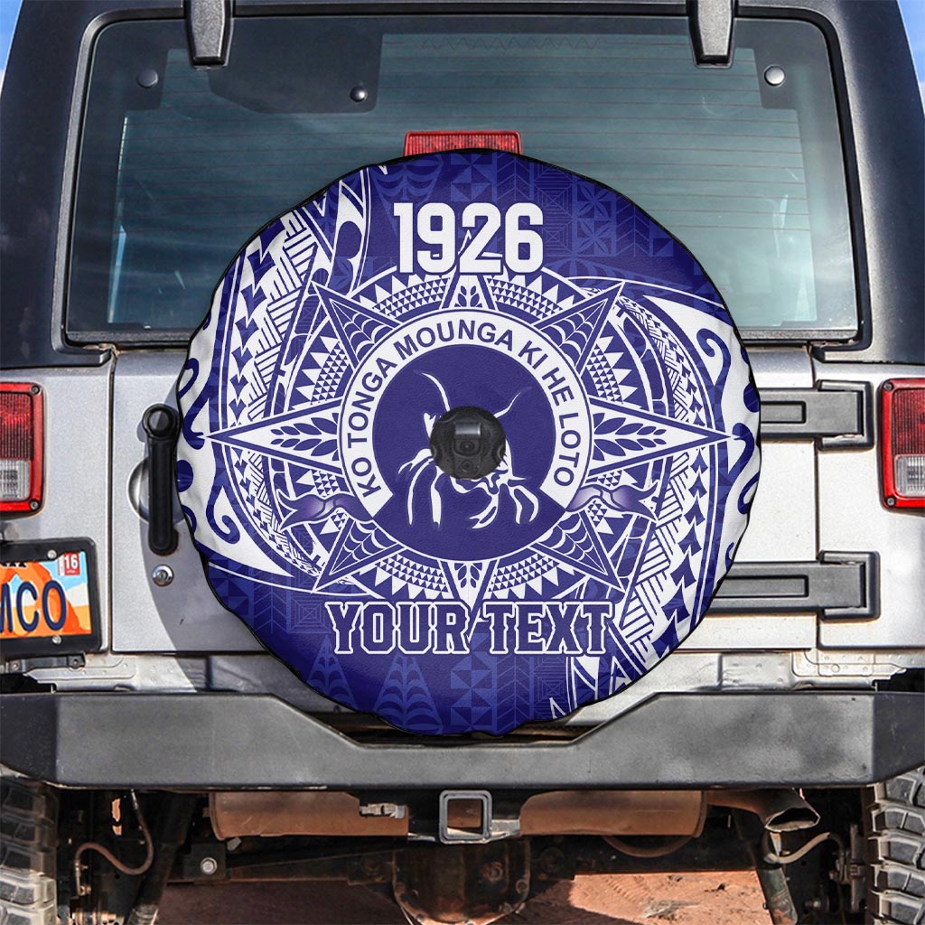 Personalised Tonga Queen Salote College Spare Tire Cover Kolisi Fefine 1926 Special Kupesi Pattern LT9 Blue - Polynesian Pride