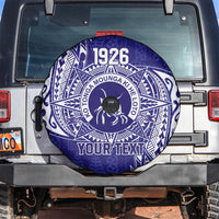 Personalised Tonga Queen Salote College Spare Tire Cover Kolisi Fefine 1926 Special Kupesi Pattern LT9 Blue - Polynesian Pride