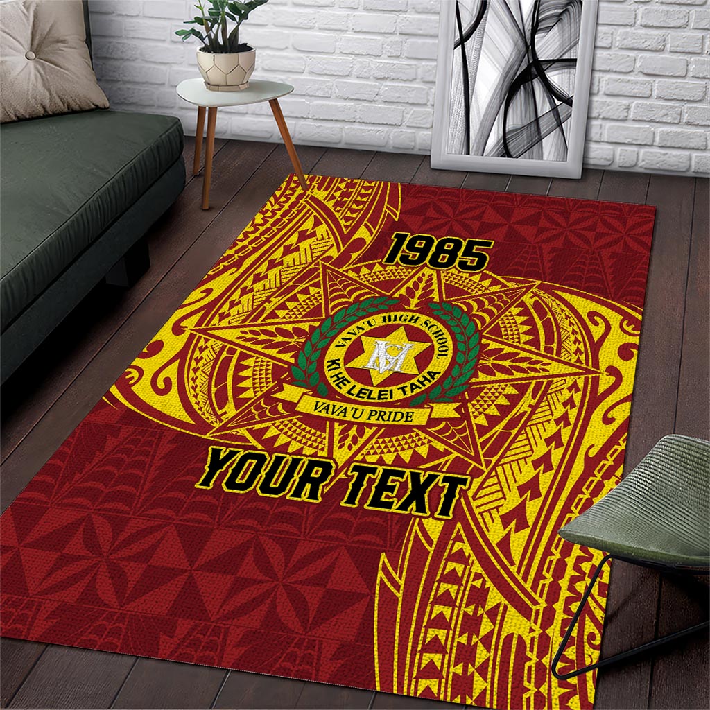 Personalised Tonga Vava'u High School Area Rug Since 1985 Special Kupesi Pattern