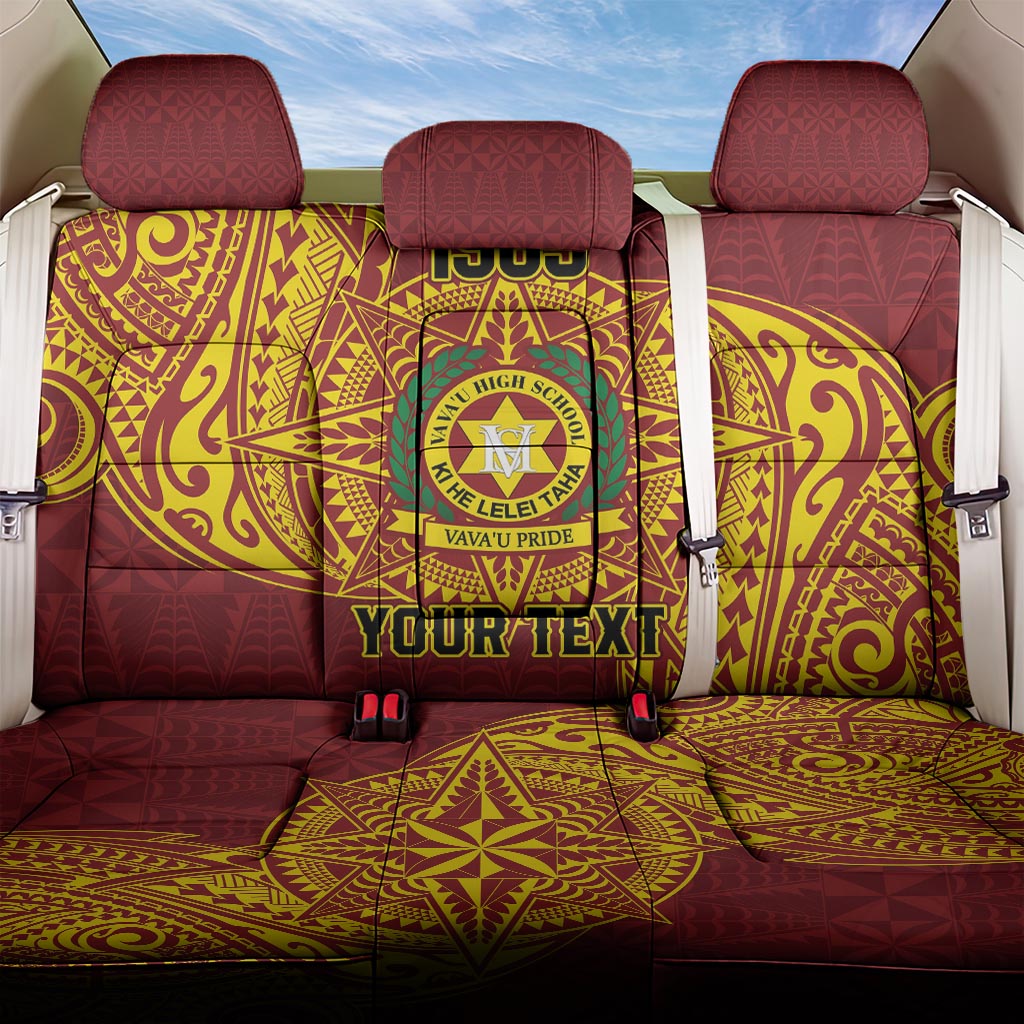 Personalised Tonga Vava'u High School Back Car Seat Cover Since 1985 Special Kupesi Pattern LT9 One Size Red - Polynesian Pride
