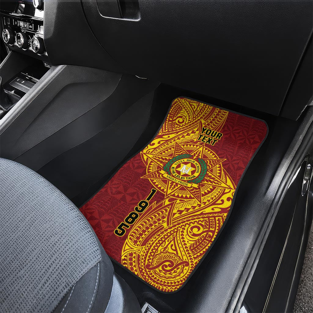 Personalised Tonga Vava'u High School Car Mats Since 1985 Special Kupesi Pattern LT9 - Polynesian Pride