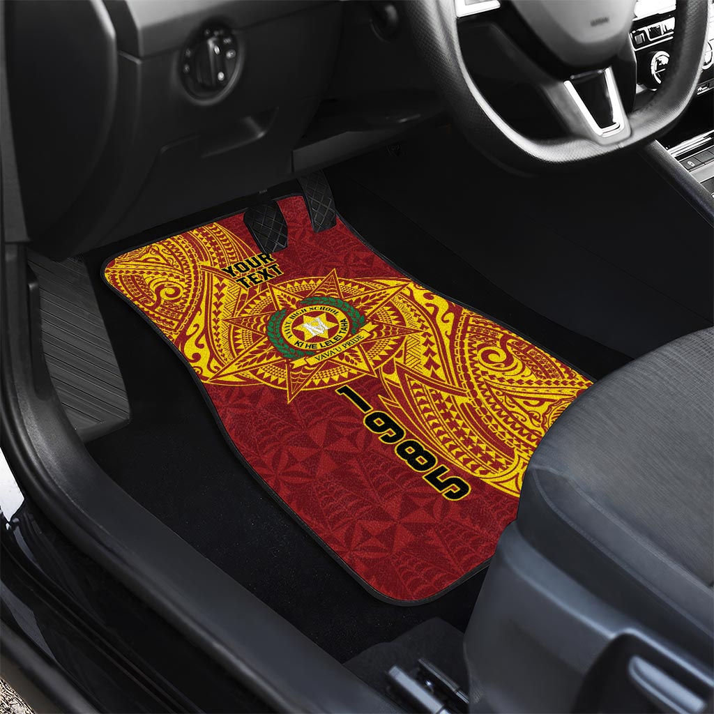 Personalised Tonga Vava'u High School Car Mats Since 1985 Special Kupesi Pattern LT9 - Polynesian Pride