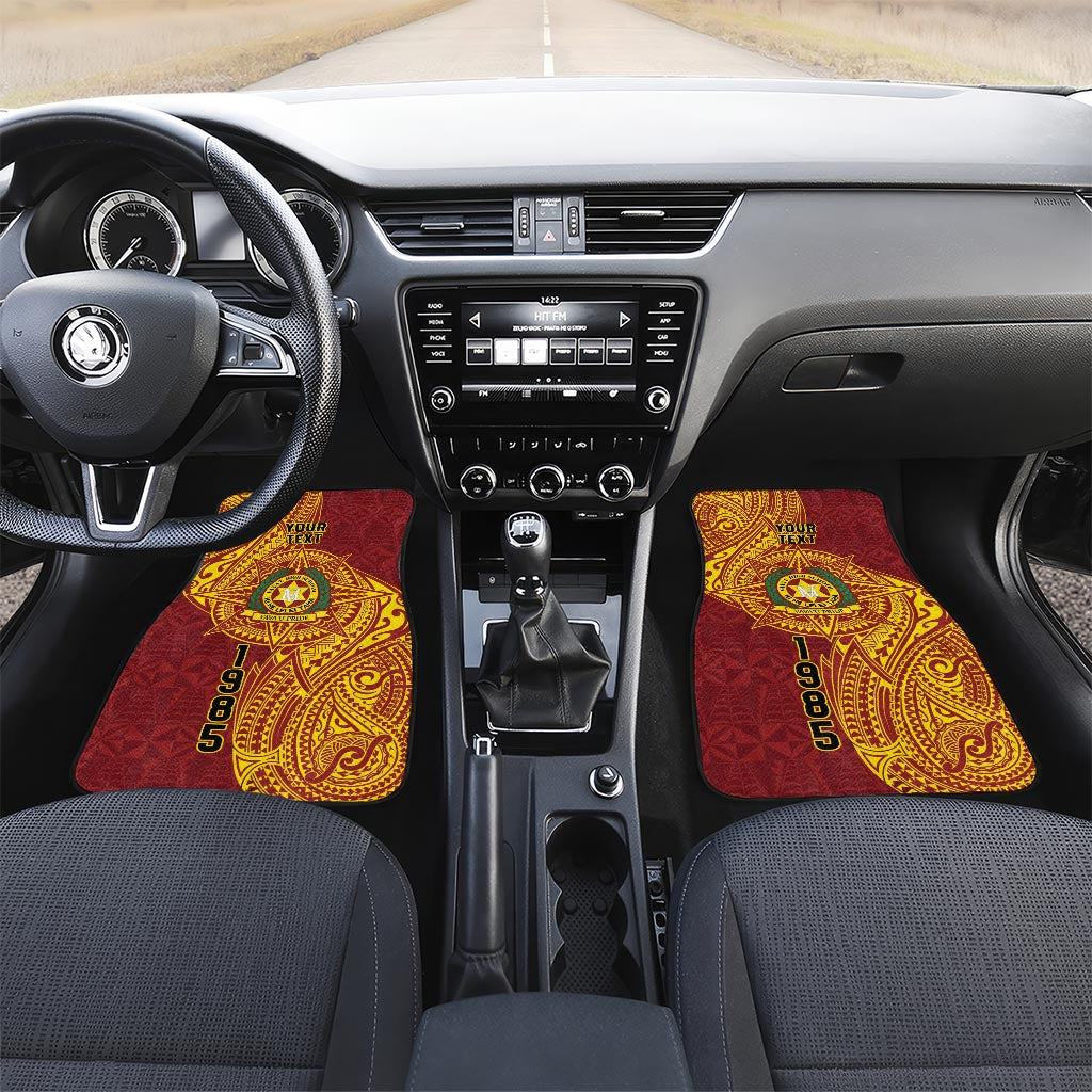 Personalised Tonga Vava'u High School Car Mats Since 1985 Special Kupesi Pattern LT9 Set 2pcs - Front Red - Polynesian Pride