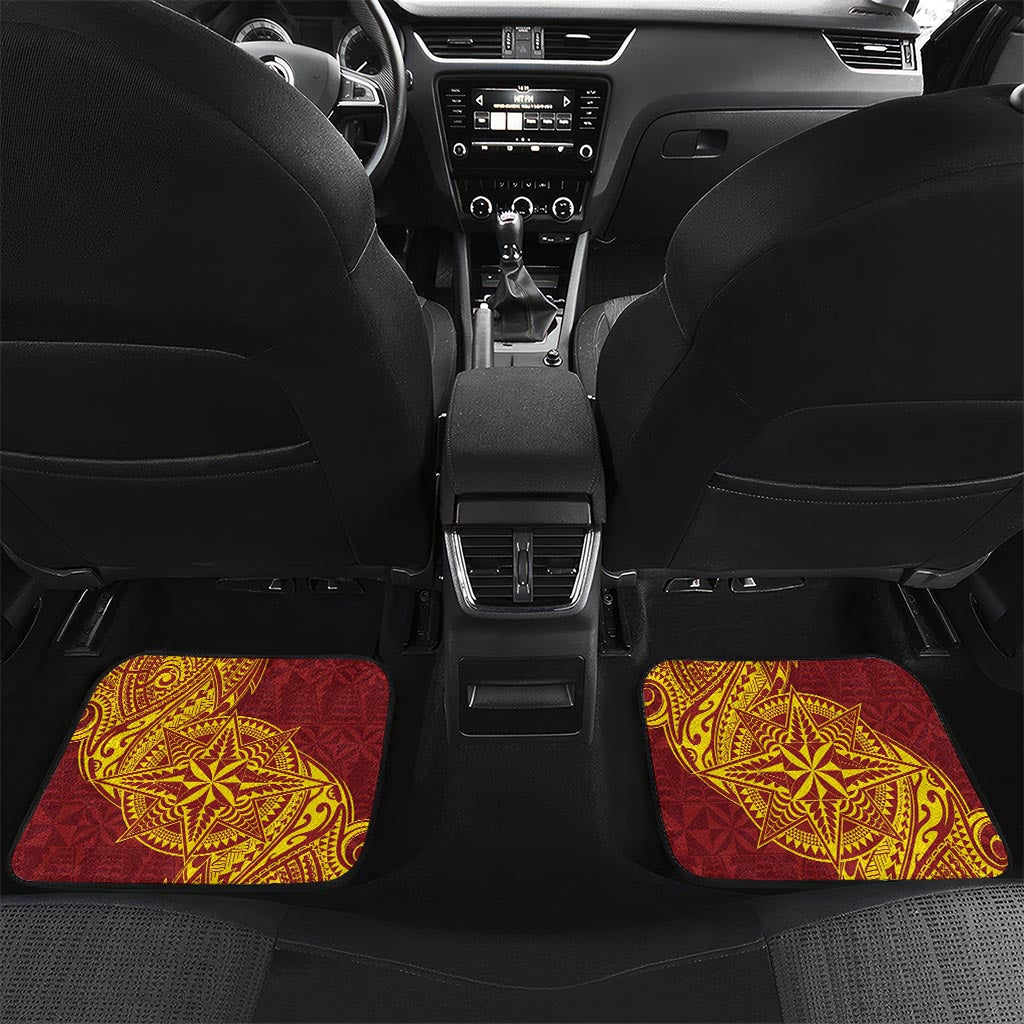 Personalised Tonga Vava'u High School Car Mats Since 1985 Special Kupesi Pattern LT9 Set 2pcs - Back Red - Polynesian Pride