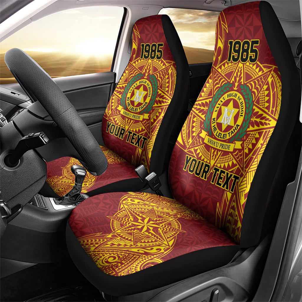 Personalised Tonga Vava'u High School Car Seat Cover Since 1985 Special Kupesi Pattern LT9 - Polynesian Pride