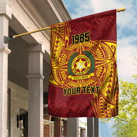 Personalised Tonga Vava'u High School Garden Flag Since 1985 Special Kupesi Pattern LT9 House Flag Red - Polynesian Pride
