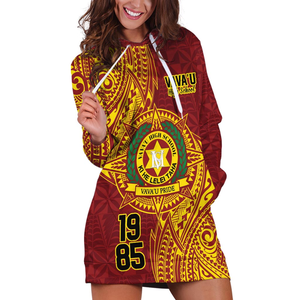 Personalised Tonga Vava'u High School Hoodie Dress Since 1985 Special Kupesi Pattern