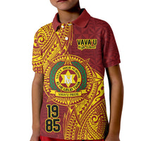 Personalised Tonga Vava'u High School Kid Polo Shirt Since 1985 Special Kupesi Pattern LT9 Kid Red - Polynesian Pride
