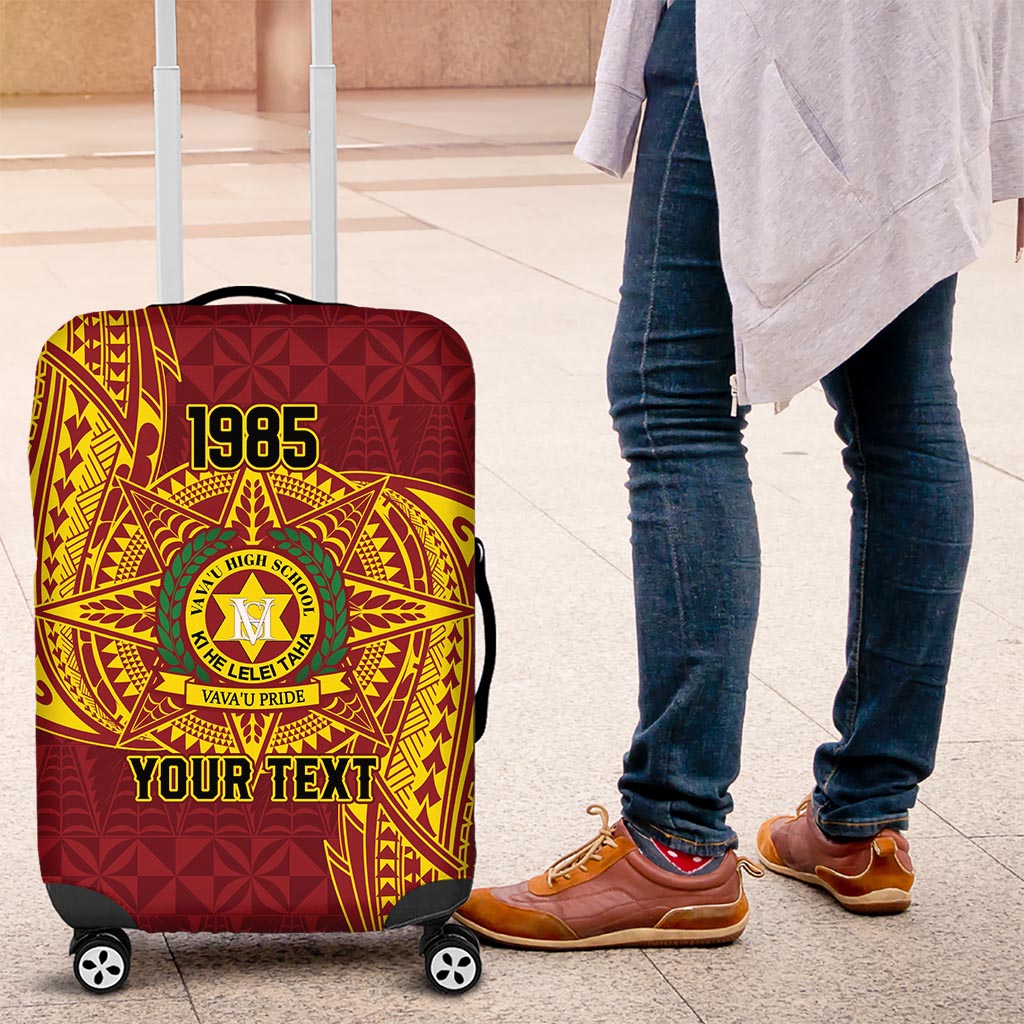 Personalised Tonga Vava'u High School Luggage Cover Since 1985 Special Kupesi Pattern