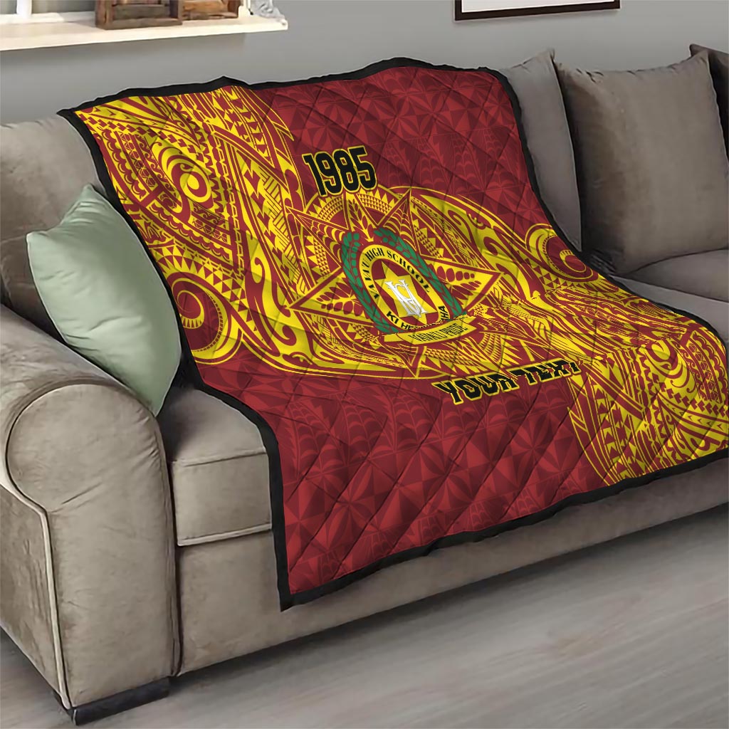 Personalised Tonga Vava'u High School Quilt Since 1985 Special Kupesi Pattern LT9 - Polynesian Pride