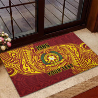 Personalised Tonga Vava'u High School Rubber Doormat Since 1985 Special Kupesi Pattern LT9 - Polynesian Pride