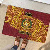Personalised Tonga Vava'u High School Rubber Doormat Since 1985 Special Kupesi Pattern LT9 - Polynesian Pride