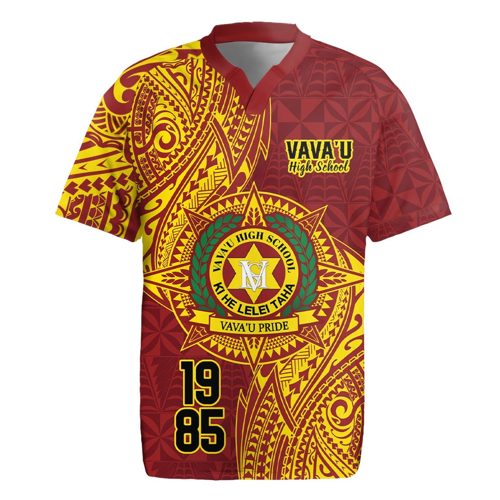 Personalised Tonga Vava'u High School Rugby Jersey Since 1985 Special Kupesi Pattern LT9 Red - Polynesian Pride