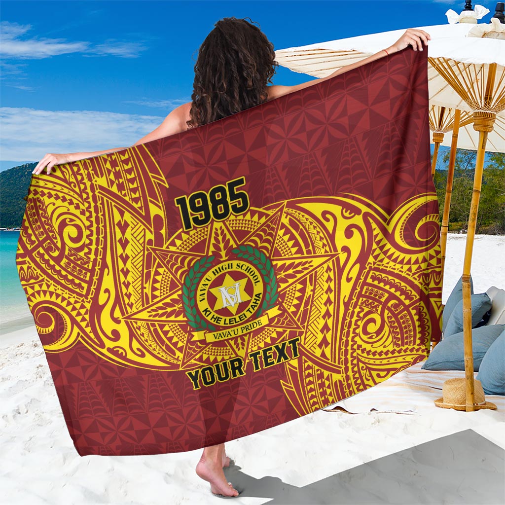 Personalised Tonga Vava'u High School Sarong Since 1985 Special Kupesi Pattern