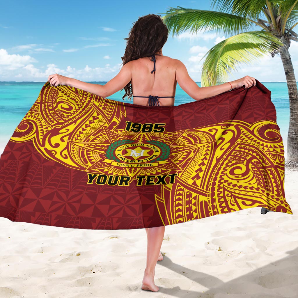 Personalised Tonga Vava'u High School Sarong Since 1985 Special Kupesi Pattern LT9 - Polynesian Pride