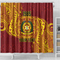 Personalised Tonga Vava'u High School Shower Curtain Since 1985 Special Kupesi Pattern LT9 - Polynesian Pride
