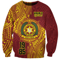 Personalised Tonga Vava'u High School Sweatshirt Since 1985 Special Kupesi Pattern LT9 Unisex Red - Polynesian Pride