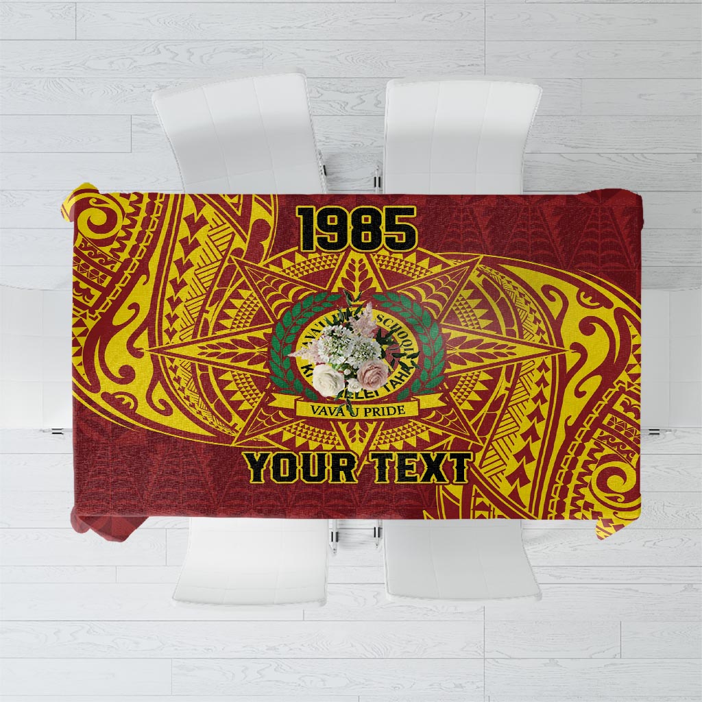 Personalised Tonga Vava'u High School Tablecloth Since 1985 Special Kupesi Pattern