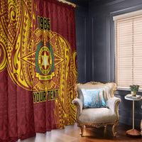 Personalised Tonga Vava'u High School Window Curtain Since 1985 Special Kupesi Pattern LT9 - Polynesian Pride