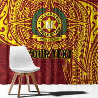 Personalised Tonga Vava'u High School Window Curtain Since 1985 Special Kupesi Pattern LT9 - Polynesian Pride