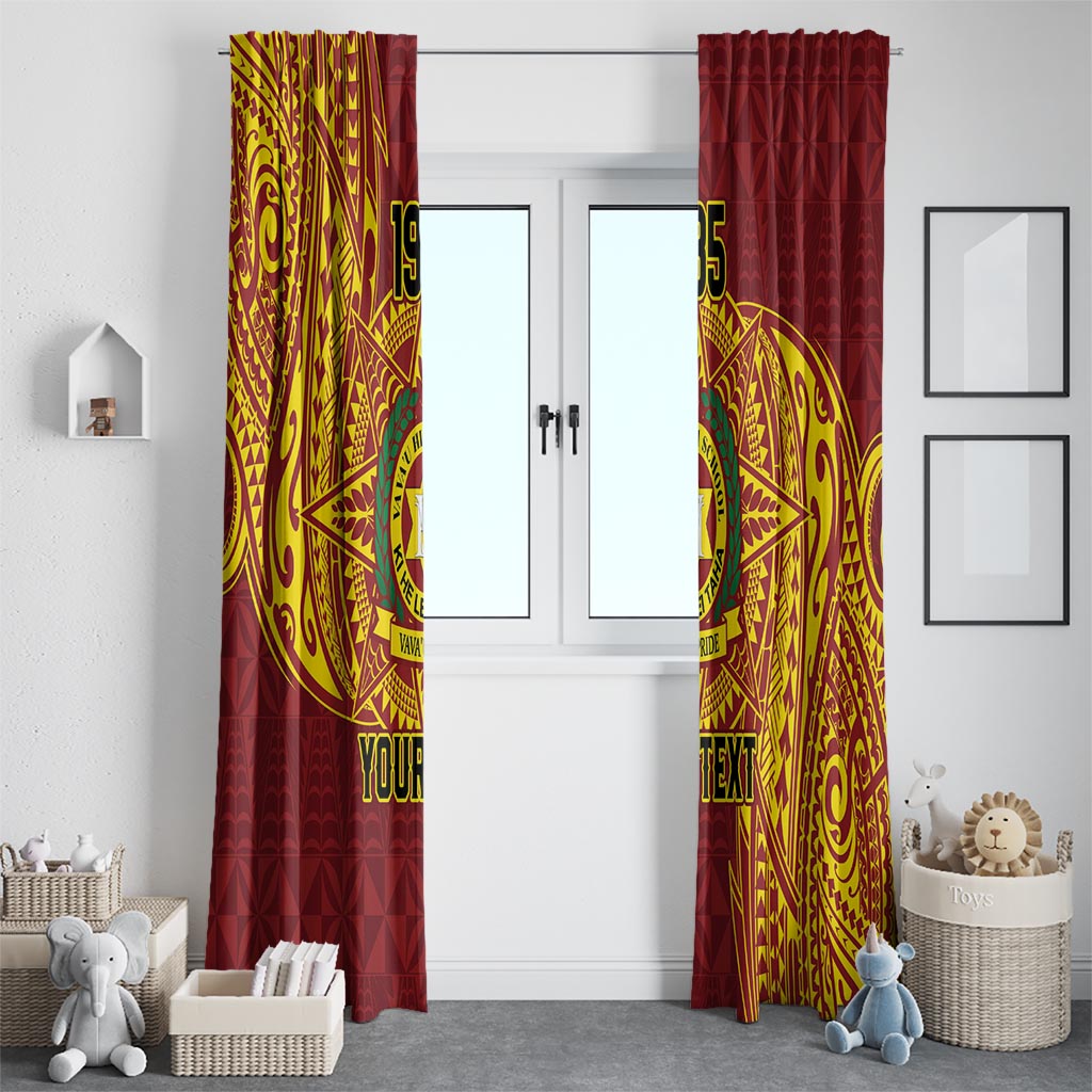 Personalised Tonga Vava'u High School Window Curtain Since 1985 Special Kupesi Pattern LT9 - Polynesian Pride