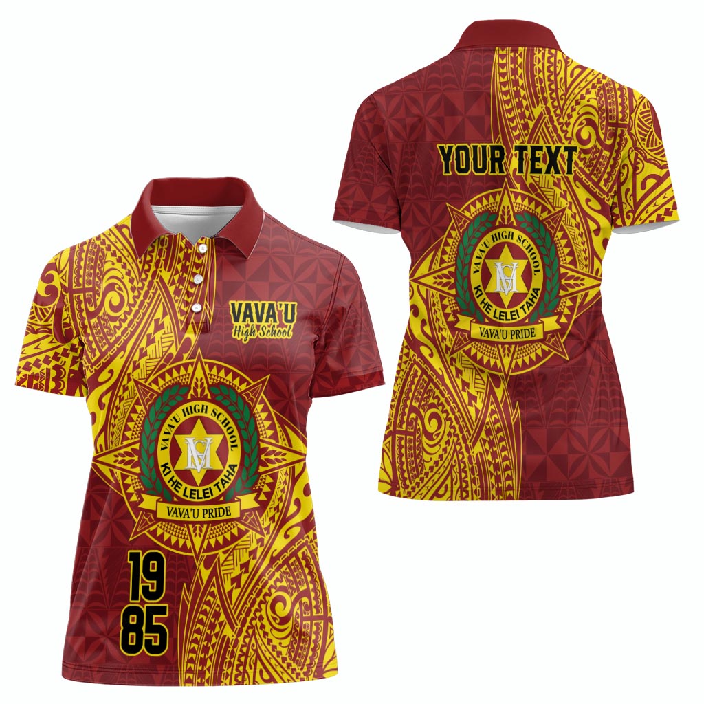 Personalised Tonga Vava'u High School Women Polo Shirt Since 1985 Special Kupesi Pattern LT9 - Polynesian Pride