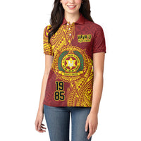 Personalised Tonga Vava'u High School Women Polo Shirt Since 1985 Special Kupesi Pattern LT9 - Polynesian Pride