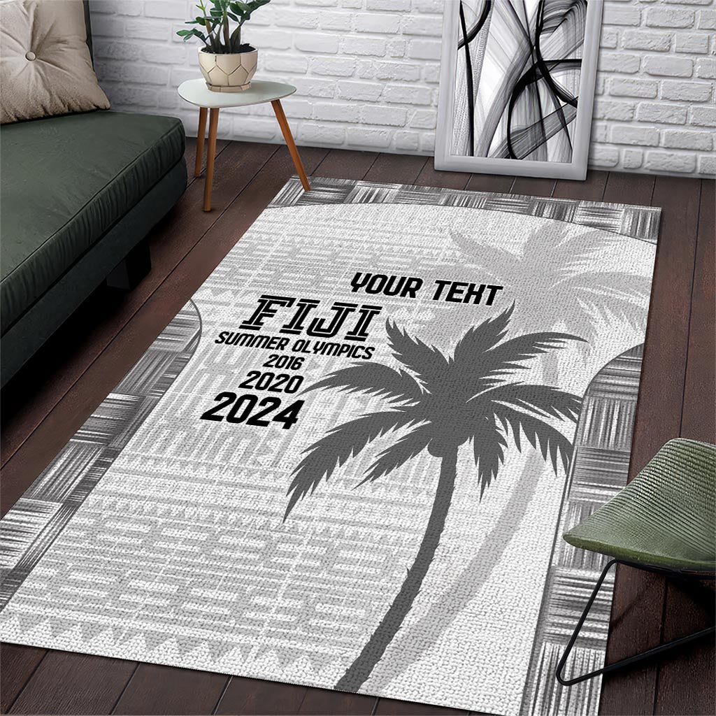 Custom Fiji Rugby Area Rug History Champions World Cup 7s - White LT9 White - Polynesian Pride