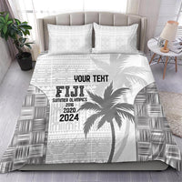 Custom Fiji Rugby Bedding Set History Champions World Cup 7s - White LT9 - Polynesian Pride